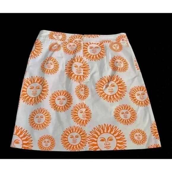J McLaughlin Orange & White Sun Skirt Size 8 - Picture 3 of 12